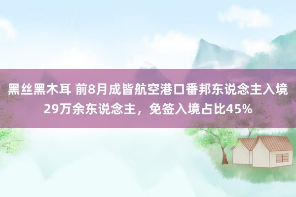 黑丝黑木耳 前8月成皆航空港口番邦东说念主入境29万余东说念主，免签入境占比45%