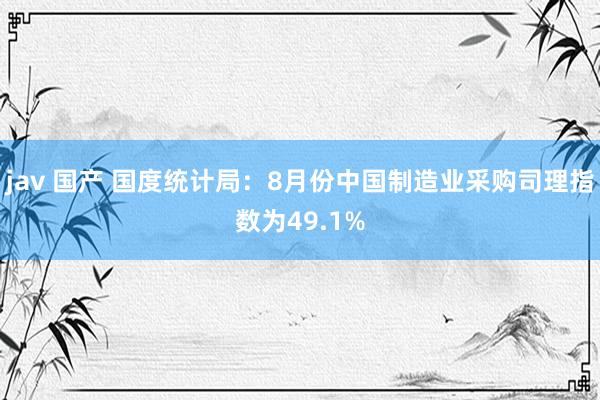 jav 国产 国度统计局：8月份中国制造业采购司理指数为49.1%