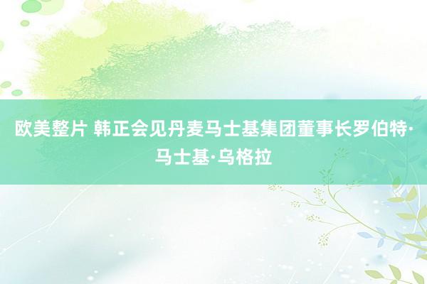 欧美整片 韩正会见丹麦马士基集团董事长罗伯特·马士基·乌格拉