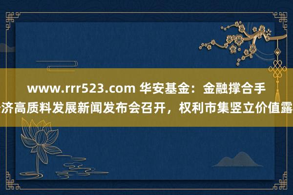 www.rrr523.com 华安基金：金融撑合手经济高质料发展新闻发布会召开，权利市集竖立价值露出