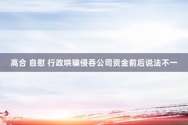 高合 自慰 行政哄骗侵吞公司资金前后说法不一