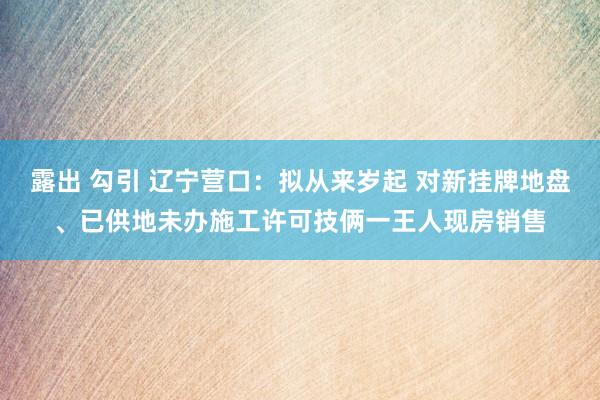 露出 勾引 辽宁营口：拟从来岁起 对新挂牌地盘、已供地未办施工许可技俩一王人现房销售