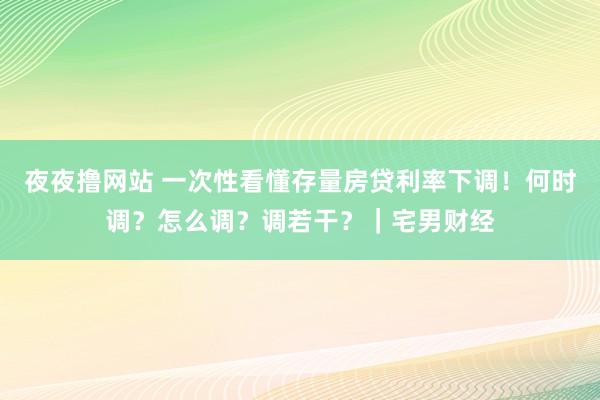 夜夜撸网站 一次性看懂存量房贷利率下调！何时调？怎么调？调若干？｜宅男财经