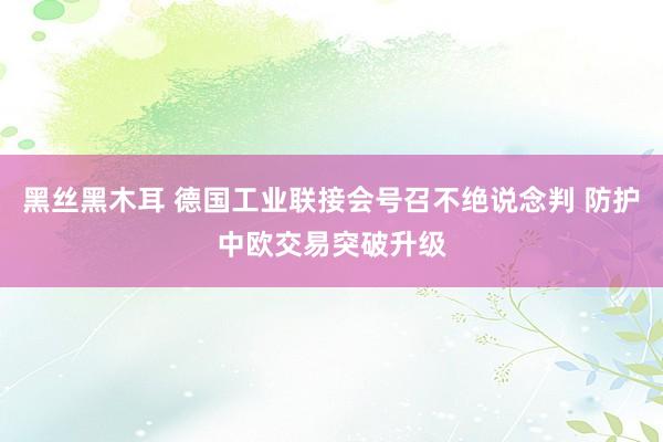 黑丝黑木耳 德国工业联接会号召不绝说念判 防护中欧交易突破升级