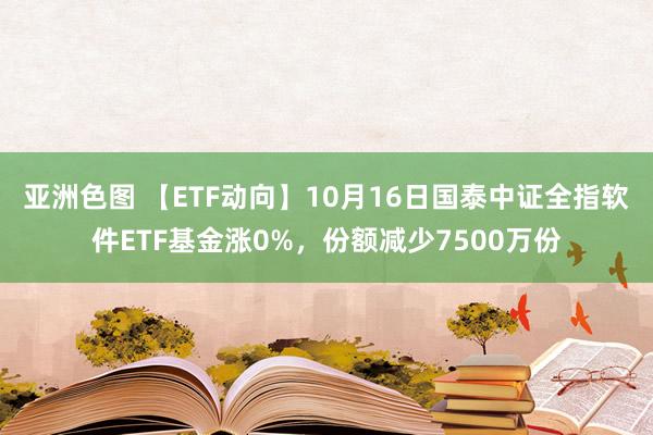 亚洲色图 【ETF动向】10月16日国泰中证全指软件ETF基金涨0%，份额减少7500万份