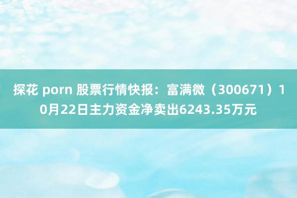 探花 porn 股票行情快报：富满微（300671）10月22日主力资金净卖出6243.35万元