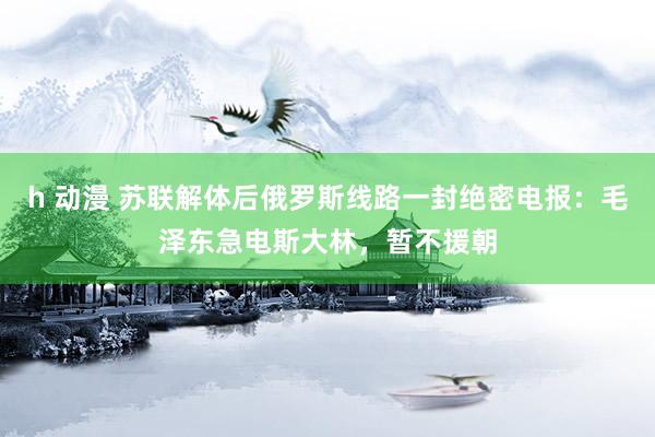 h 动漫 苏联解体后俄罗斯线路一封绝密电报：毛泽东急电斯大林，暂不援朝