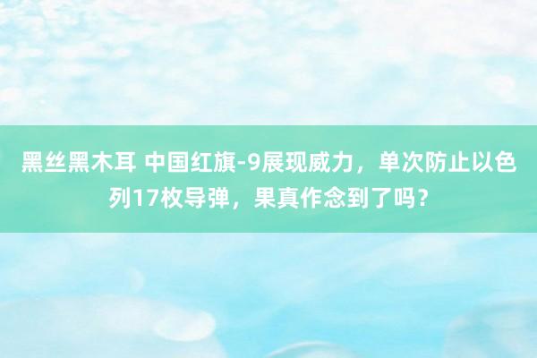 黑丝黑木耳 中国红旗-9展现威力，单次防止以色列17枚导弹，果真作念到了吗？