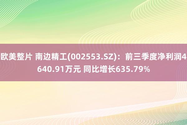 欧美整片 南边精工(002553.SZ)：前三季度净利润4640.91万元 同比增长635.79%