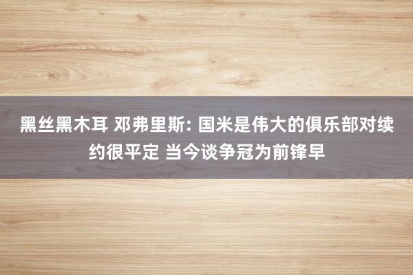 黑丝黑木耳 邓弗里斯: 国米是伟大的俱乐部对续约很平定 当今谈争冠为前锋早