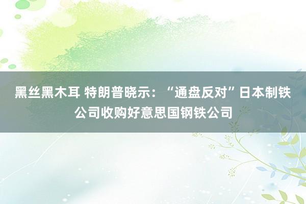 黑丝黑木耳 特朗普晓示：“通盘反对”日本制铁公司收购好意思国钢铁公司