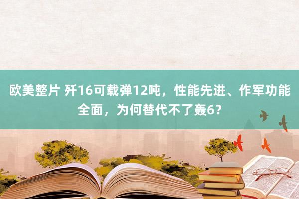 欧美整片 歼16可载弹12吨，性能先进、作军功能全面，为何替代不了轰6？