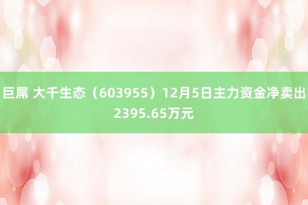 巨屌 大千生态（603955）12月5日主力资金净卖出2395.65万元