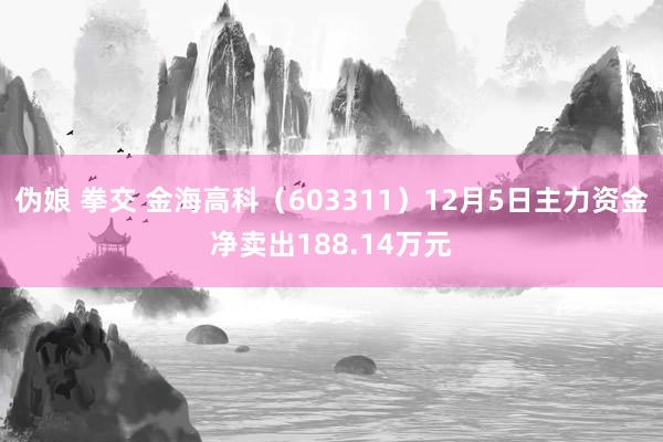 伪娘 拳交 金海高科（603311）12月5日主力资金净卖出188.14万元