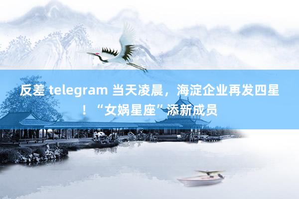 反差 telegram 当天凌晨，海淀企业再发四星！“女娲星座”添新成员