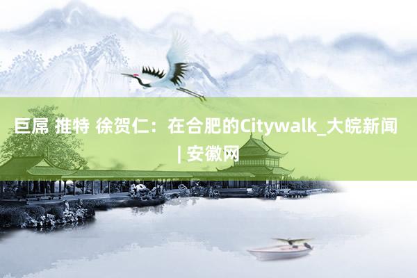 巨屌 推特 徐贺仁：在合肥的Citywalk_大皖新闻 | 安徽网