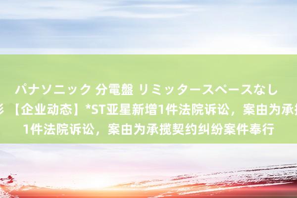 パナソニック 分電盤 リミッタースペースなし 露出・半埋込両用形 【企业动态】*ST亚星新增1件法院诉讼，案由为承揽契约纠纷案件奉行