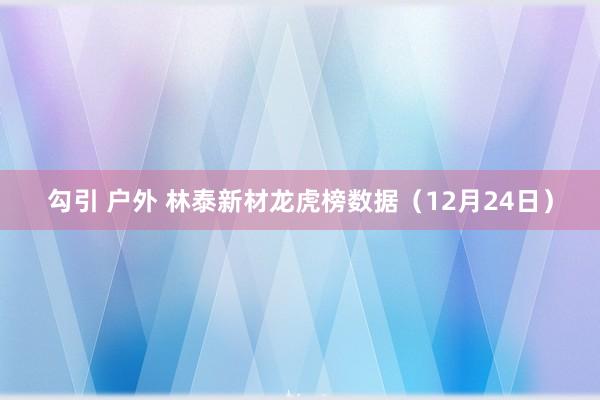 勾引 户外 林泰新材龙虎榜数据（12月24日）