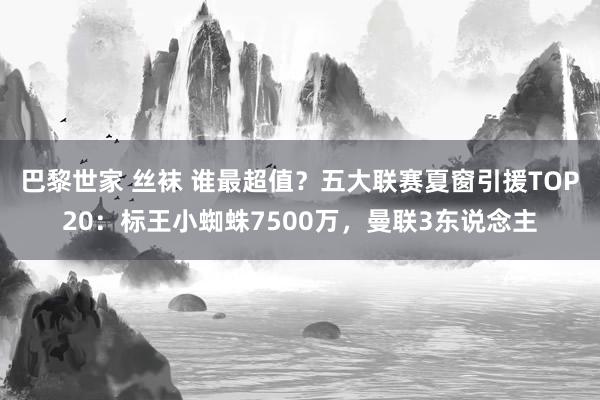 巴黎世家 丝袜 谁最超值？五大联赛夏窗引援TOP20：标王小蜘蛛7500万，曼联3东说念主