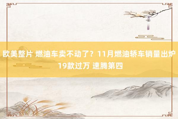 欧美整片 燃油车卖不动了？11月燃油轿车销量出炉 19款过万 速腾第四