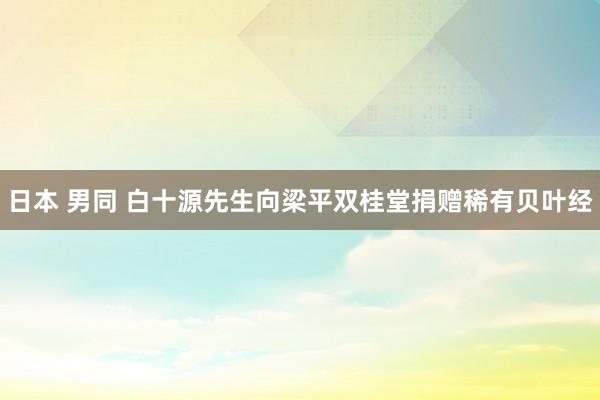 日本 男同 白十源先生向梁平双桂堂捐赠稀有贝叶经