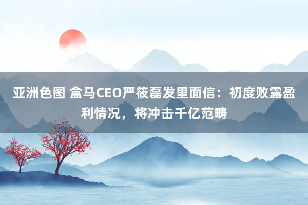 亚洲色图 盒马CEO严筱磊发里面信：初度败露盈利情况，将冲击千亿范畴