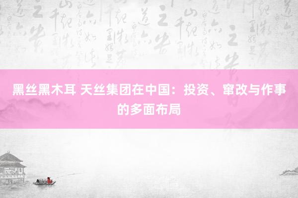 黑丝黑木耳 天丝集团在中国：投资、窜改与作事的多面布局