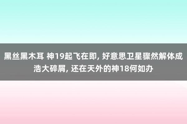 黑丝黑木耳 神19起飞在即， 好意思卫星骤然解体成浩大碎屑， 还在天外的神18何如办