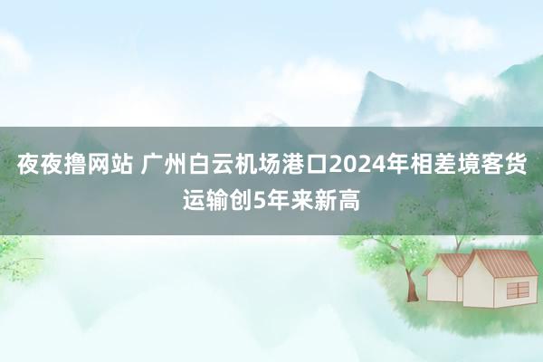 夜夜撸网站 广州白云机场港口2024年相差境客货运输创5年来新高