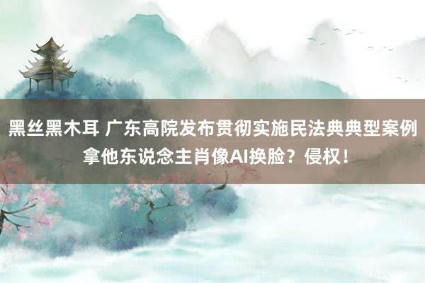 黑丝黑木耳 广东高院发布贯彻实施民法典典型案例 拿他东说念主肖像AI换脸？侵权！