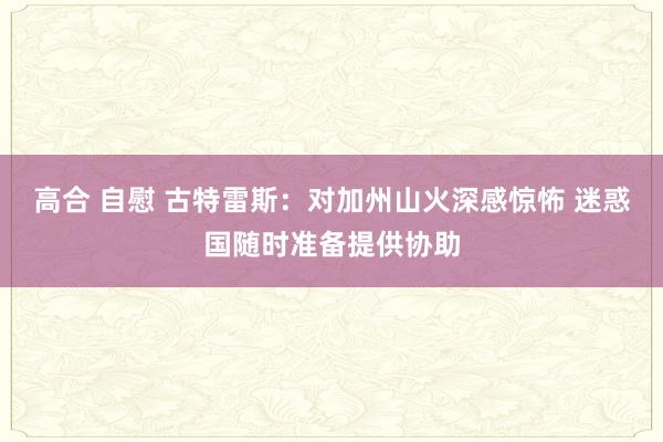 高合 自慰 古特雷斯：对加州山火深感惊怖 迷惑国随时准备提供协助