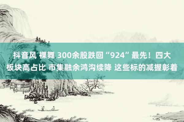 抖音风 裸舞 300余股跌回“924”最先！四大板块高占比 市集融余鸿沟续降 这些标的减握彰着