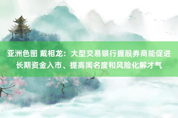 亚洲色图 戴相龙：大型交易银行握股券商能促进长期资金入市、提高闻名度和风险化解才气