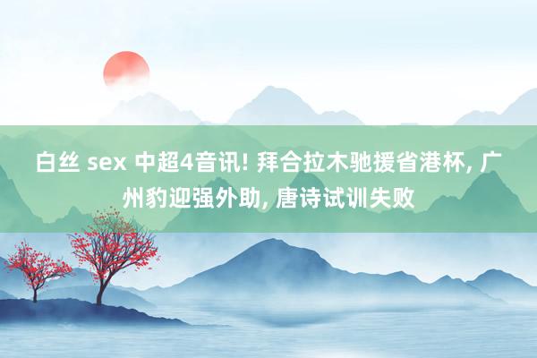 白丝 sex 中超4音讯! 拜合拉木驰援省港杯， 广州豹迎强外助， 唐诗试训失败